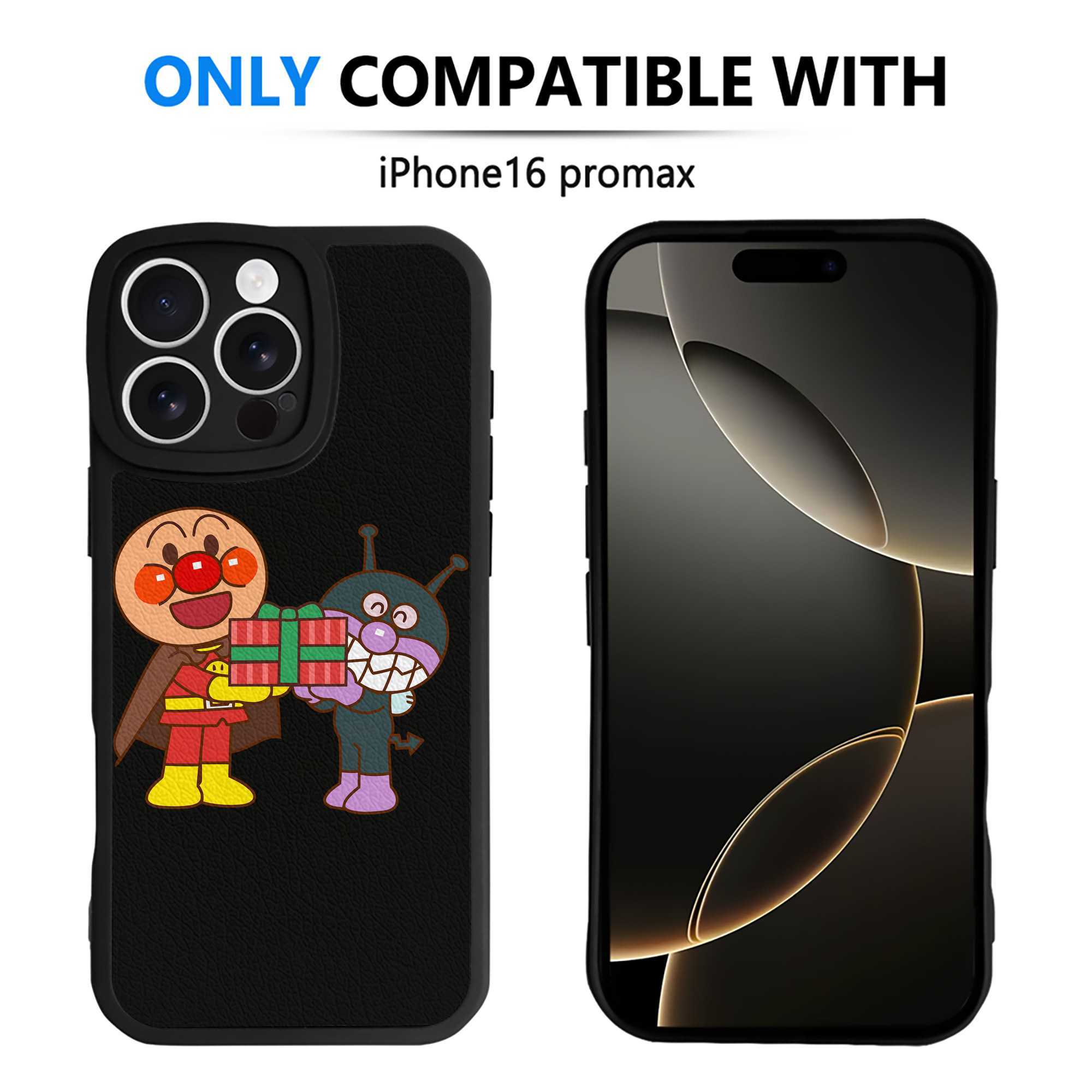 （画像用） アンパンマン Anpanman 【iPhone 16シリーズ対応】シリコンスマホケース（レザー調） 材質：シリコン